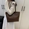 2025 Autumn New Trendy Fashion Large Capacity Diamond Solid Color Tote Bag Women's Popular Shoulder Messenger Bag