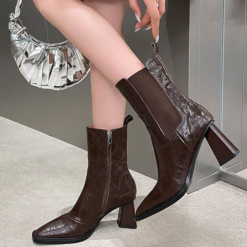 High Heels Women Ankle Boots Sexy Pointed Toe Shoes  Women 2024 Trend Snow Boots Pumps Winter Fashion Sexy Elegant Femme Shoes