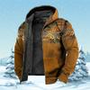 Men's Zipper Hoodies Winter Fleece Parka Coats Ethnic Tribal Graphics Jackets Sweatshirts Outerwear Hooded Zip-up Overcoat