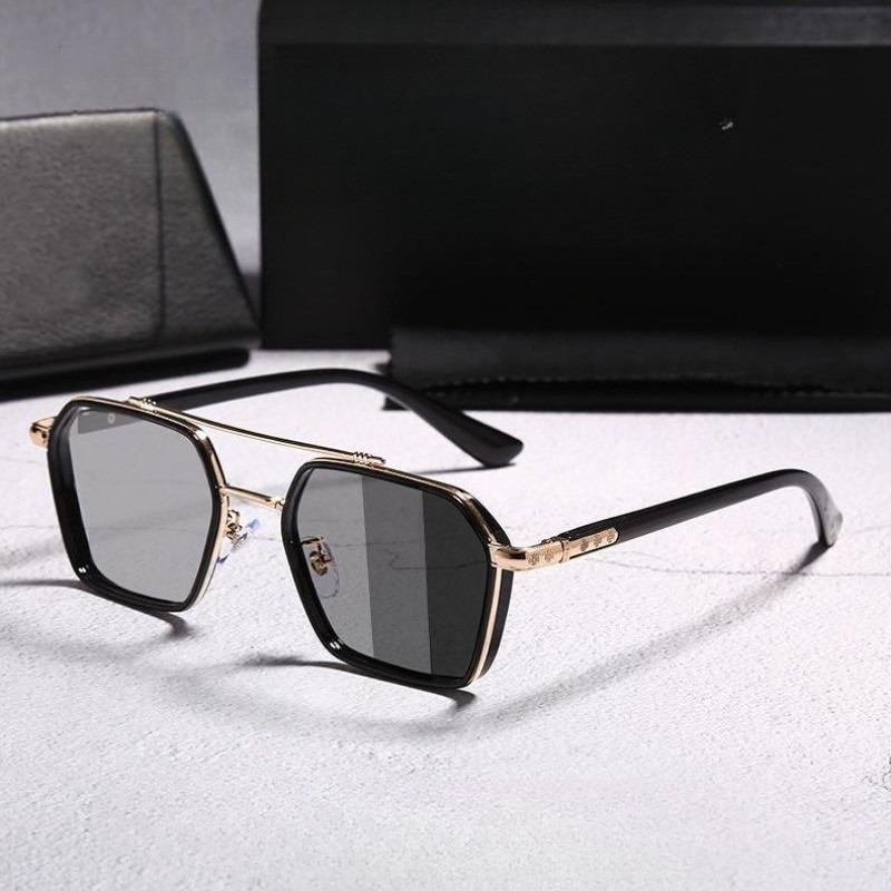 Хромированные поляризационные солнцезащитные очки UV400 Авиатор, линзы с изменяемым цветом, мужские очки для вождения с антибликовым покрытием, солнцезащитные очки для мужчин