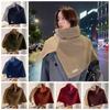 Contrast Color High Collar Shawl Warm Neck Wraps Retro Shawl Wraps  Girl
