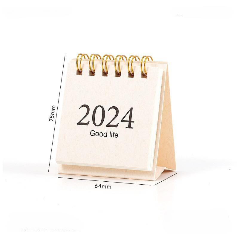 Мини-Настольный Календарь Маленький Ретро Европейский Стиль Цветочный Календарь 2024 Прекрасный Портативный Календарь Студенческий/Офисный Настольные Аксессуары