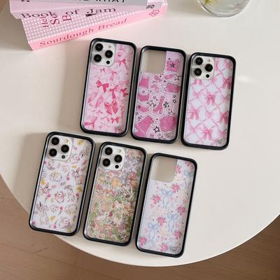 Чехол-кейс Wildflower 3D Сердце Цветок Любви Вишневый Торт Для iPhone 15 14 13 12 16 Pro Max WF Модная Девушка Бант Балетные Танцевальные Туфли Чехол