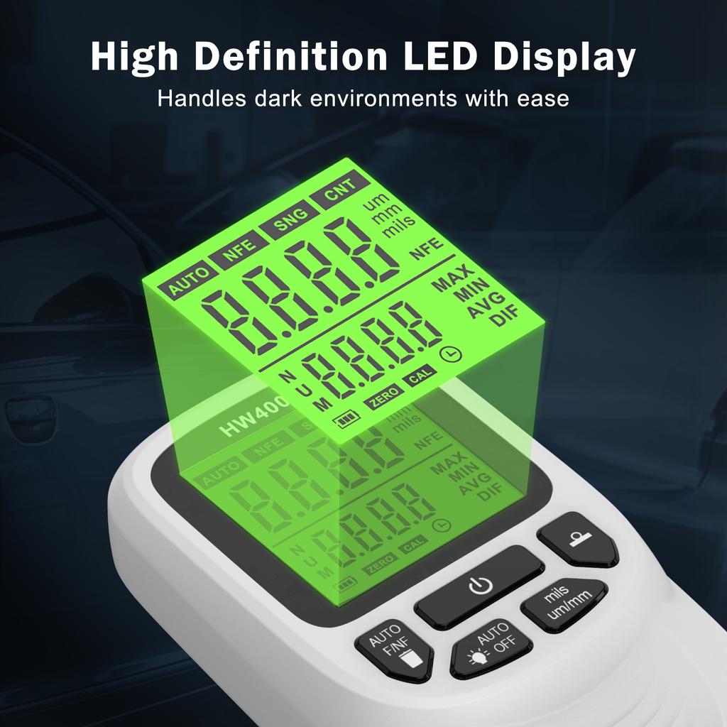 Paint Thickness Gauge Paint Meter for Cars Digital Coating Thickness Gauge High Definition LED Display High Precision