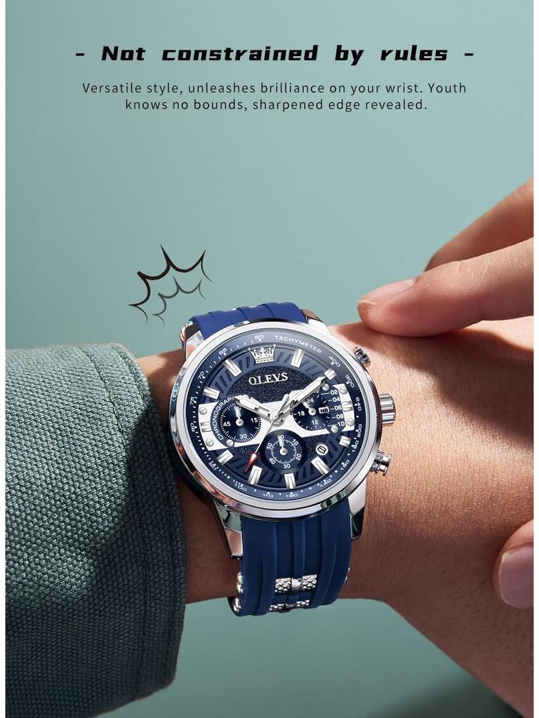 OLEVS Olis Мужские Многофункциональные Модные Спортивные Кварцевые Часы