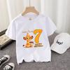 Футболка детская Король Лев Дисней Милая На День Рождения Номер 1-10 Лет Аниме Детская Футболка Уличная Летняя Одежда Каваи Подарок для Вечеринки