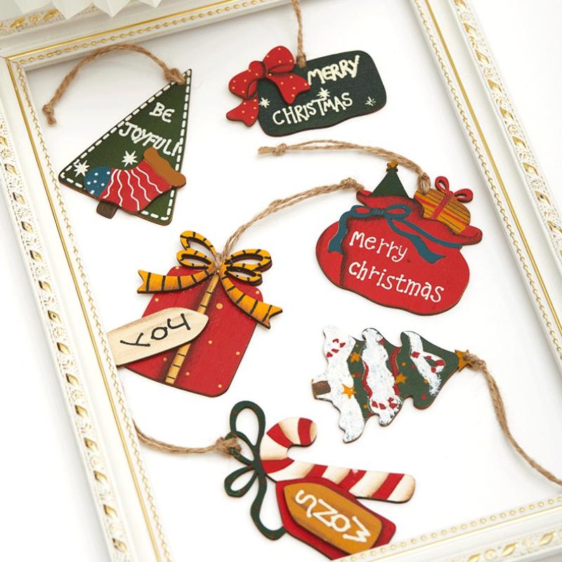 НОВЫЙ Деревянный Подарочный Набор Подвесок на Рождественскую Елку Ретро Украшение на Рождественскую Елку Капля Украшение Принадлежности для Рождественской Вечеринки для Домашнего Декора