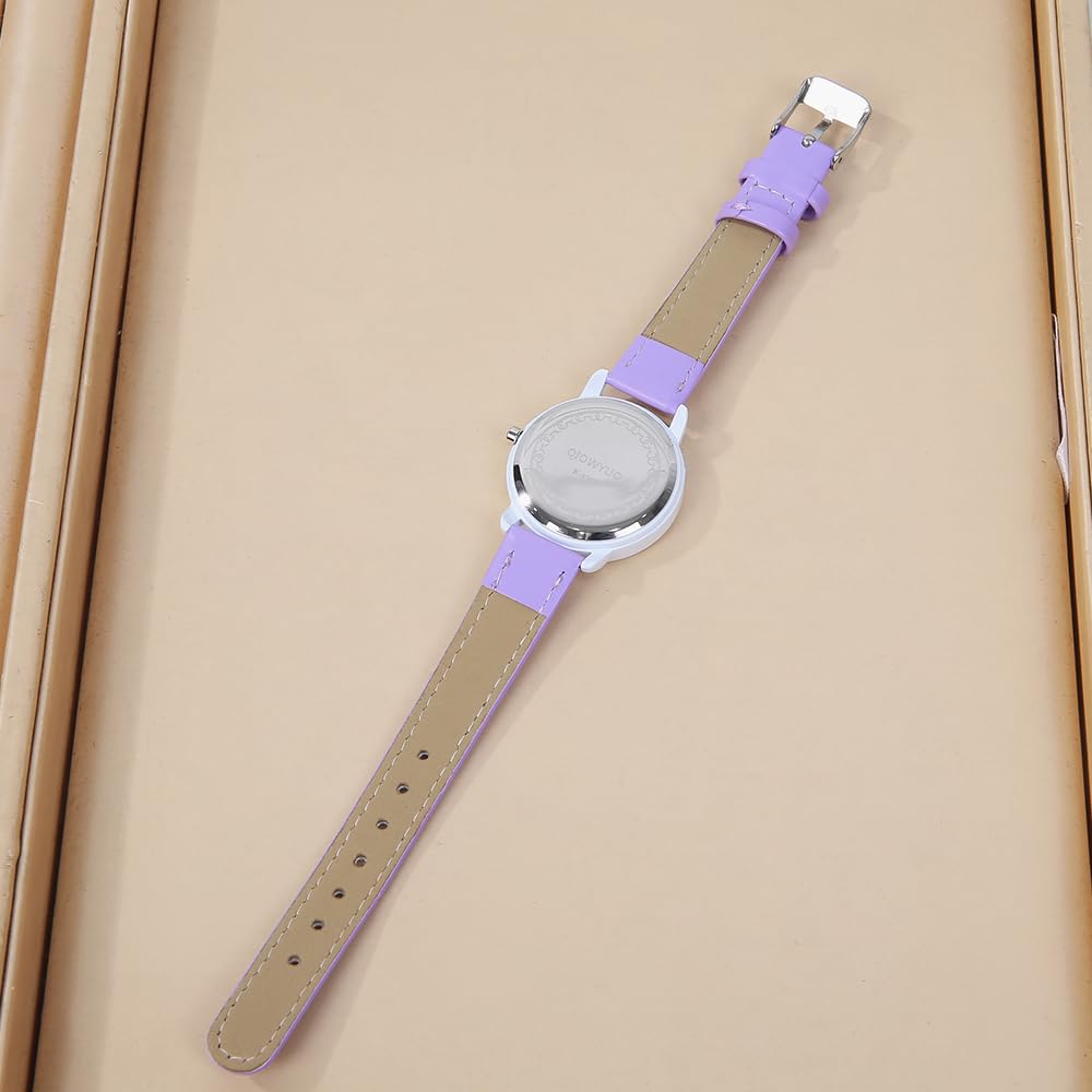 Quartz Analog Watch for Perfect Gift for School Back to and Celebrations Kids' Girls, Children's Day, Entrance, School, Birthdays, (Purple)