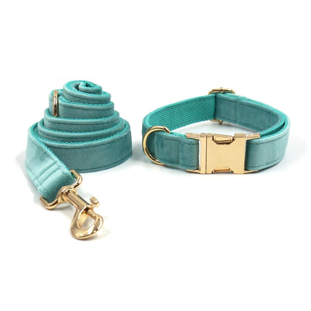 Бирюзовый ошейник-шлейка Tiffany для собаки, роскошный дизайнерский ошейник для собаки, бесплатная гравировка, регулируемый, мягкий бархатный набор шлеек для щенка