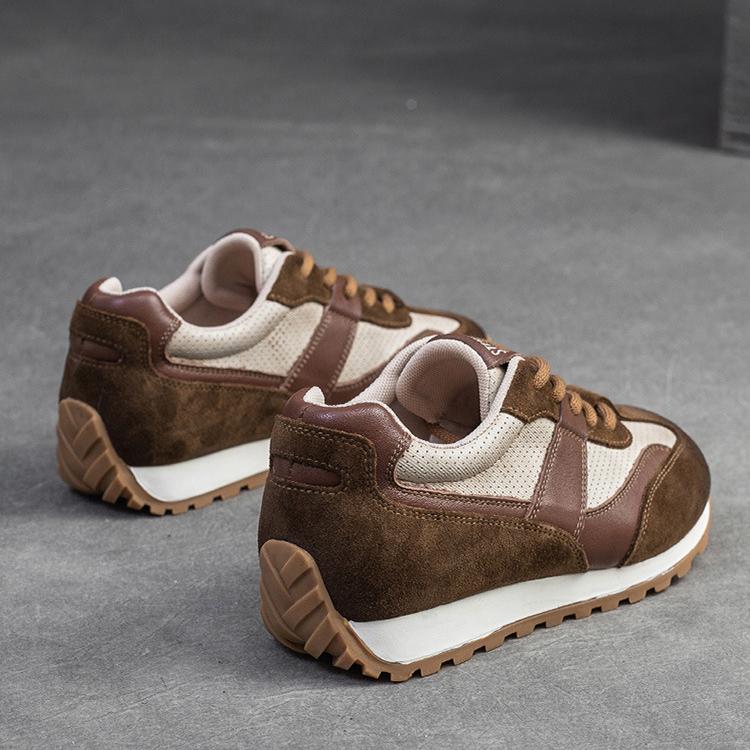 Johnature Кроссовки из натуральной кожи, повседневная спортивная обувь, универсальные женские туфли на плоской подошве в стиле ретро с круглым носком на шнуровке