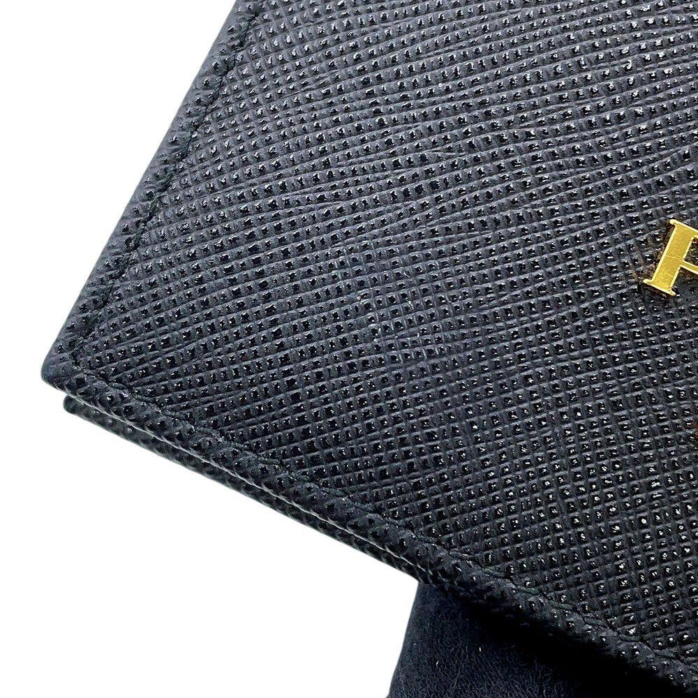 Used Prada Bi-fold Wallet Saffiano Multicolor Compact Wallet 1MV204 PRADA Black