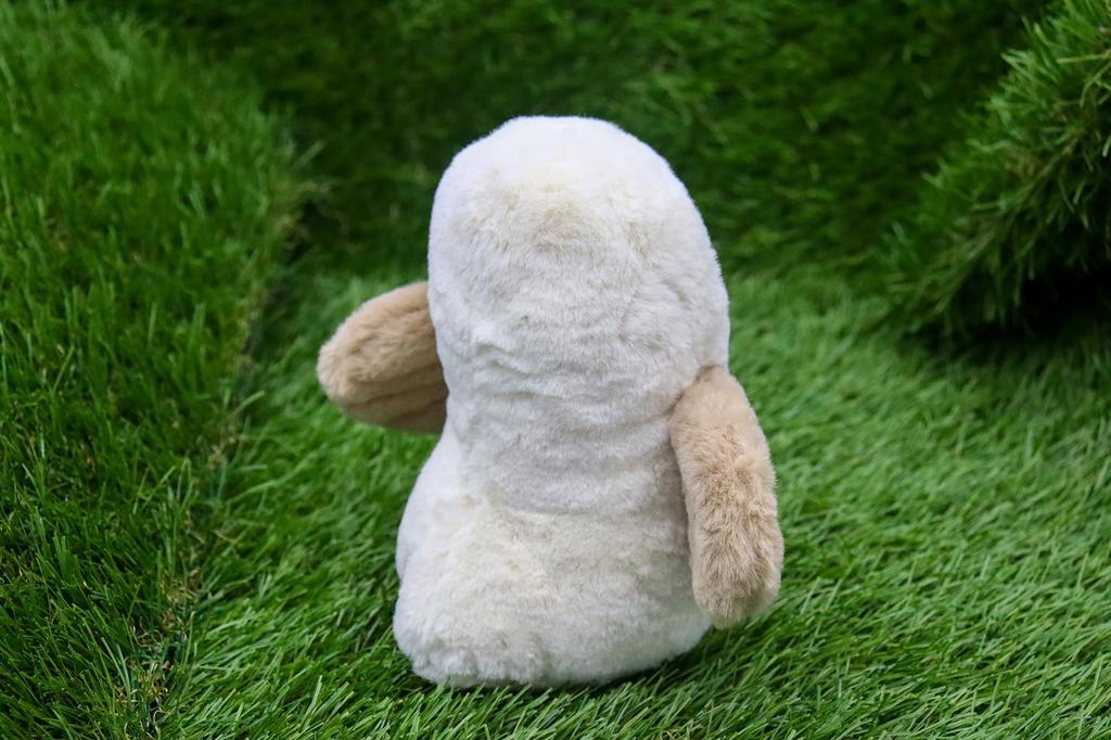 Взлетающая машущая сова S - Очаровательная плюшевая игрушка сова с расправленными и машущими крыльями, бежевая [с музыкальной шкатулкой]