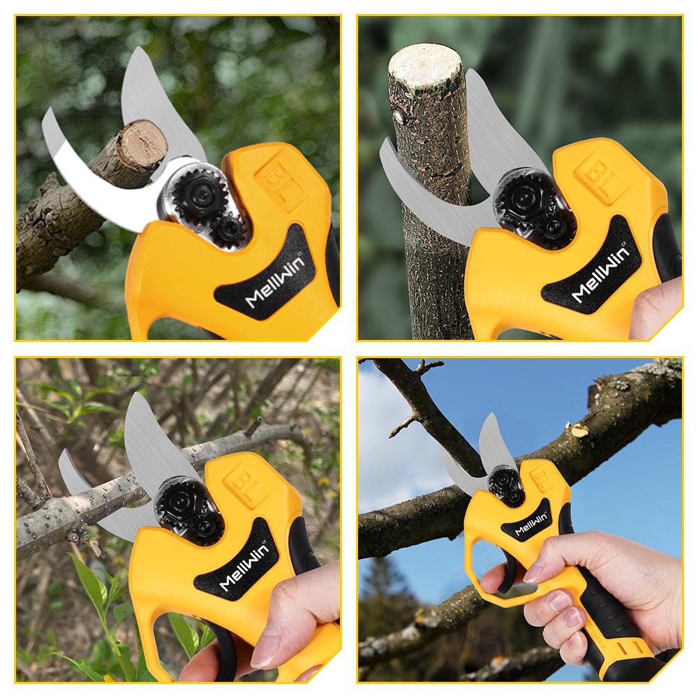 MELLWIN Бесщеточный 30 мм электрический секатор ножницы 2 передачи беспроводной фруктовых деревьев бонсай обрезка ножницы электроинструмент для Makita 18 В аккумулятор