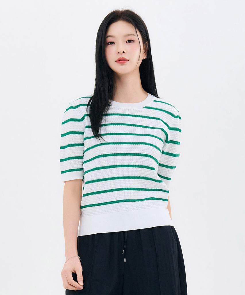 CHASECULT Women'S Striped Short Sleeve Summer Knit-Fbrg5673D0H