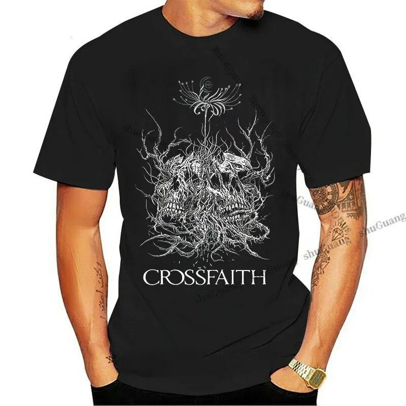 Винтажная футболка, японская рок-группа, футболка с принтом Crossfaith, футболка WoUnisex с круглым вырезом, повседневная модная дышащая футболка унисекс, хлопок унисекс