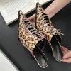 Fashion Pointed Toe Woman Slippers Pumps Design Leopard Print Thin Low Heels Ladies Mules Slides Shoes Zapatos De Mujer