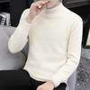 Мужской зимний теплый трикотажный свитер с высоким воротом, тонкий свитер большого размера с длинным рукавом