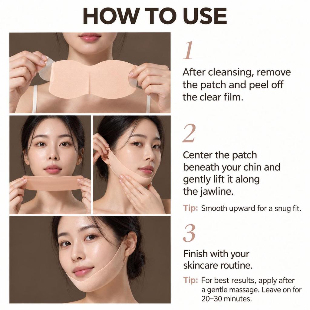 MARSHIQUE Line Lifting Hydrogel Jawline Patch Firming & Smoothing Facial Care Patch 3 Patches 40g