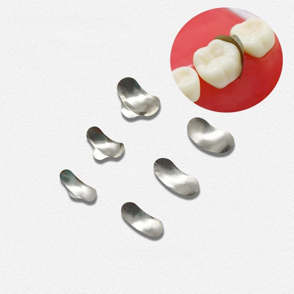 100 шт./компл. стоматологические ортодонтические секционные контурные матрицы набор матриц стоматологические пластиковые клинья резиновые клинья ортопедический материал матрицы