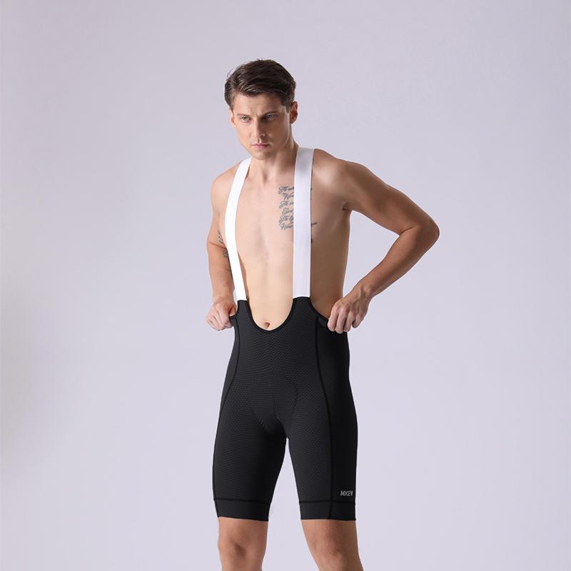 MKEW Men's High-Waisted Cycling Bib Pants Summer Bike Shorts with Shock-Absorbing Pad MTB Bicycle Clothing for Comfortable Breat