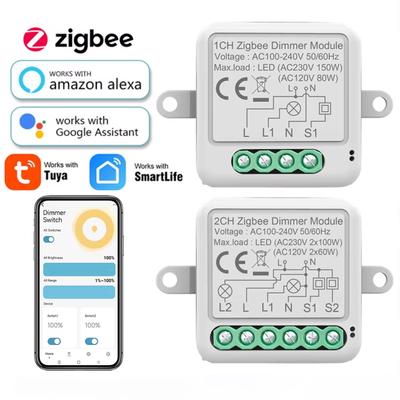 Модуль умного Wi-Fi диммерного переключателя Сделай сам Tuya/Smartlife APP Удаленное управление Двухсторонний Совместимость с Alexa Google Home Голосовое управление