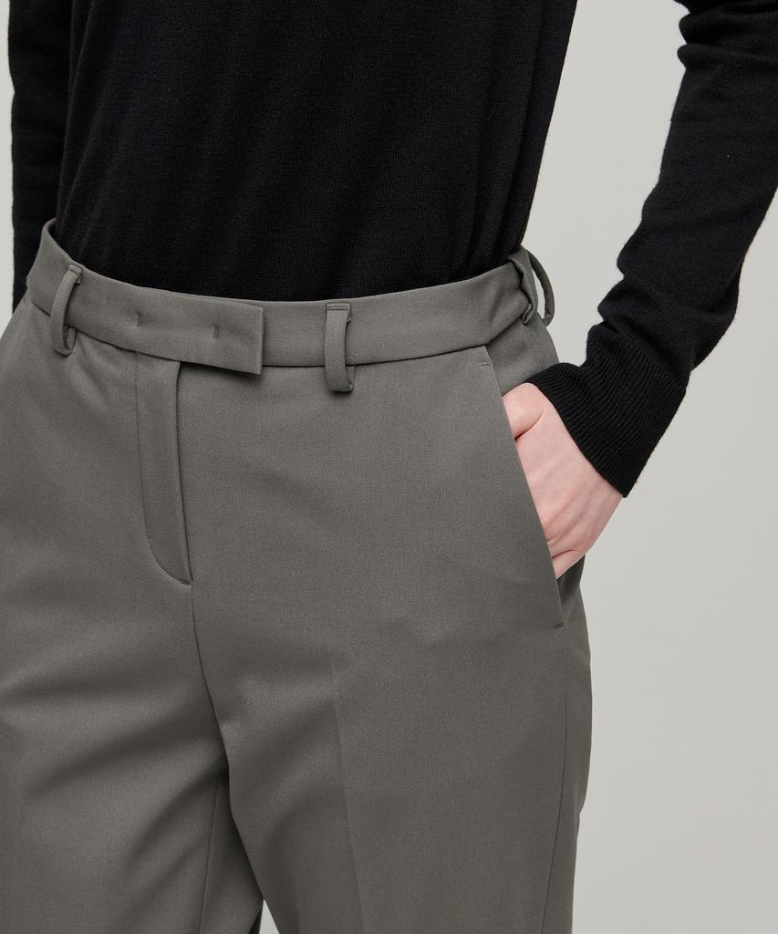 MUSINSA STANDARD WOMAN Женские плотные прямые брюки с подкладкой из флиса, зауженные к низу, со скрытой эластичной талией [Тепло-серый]