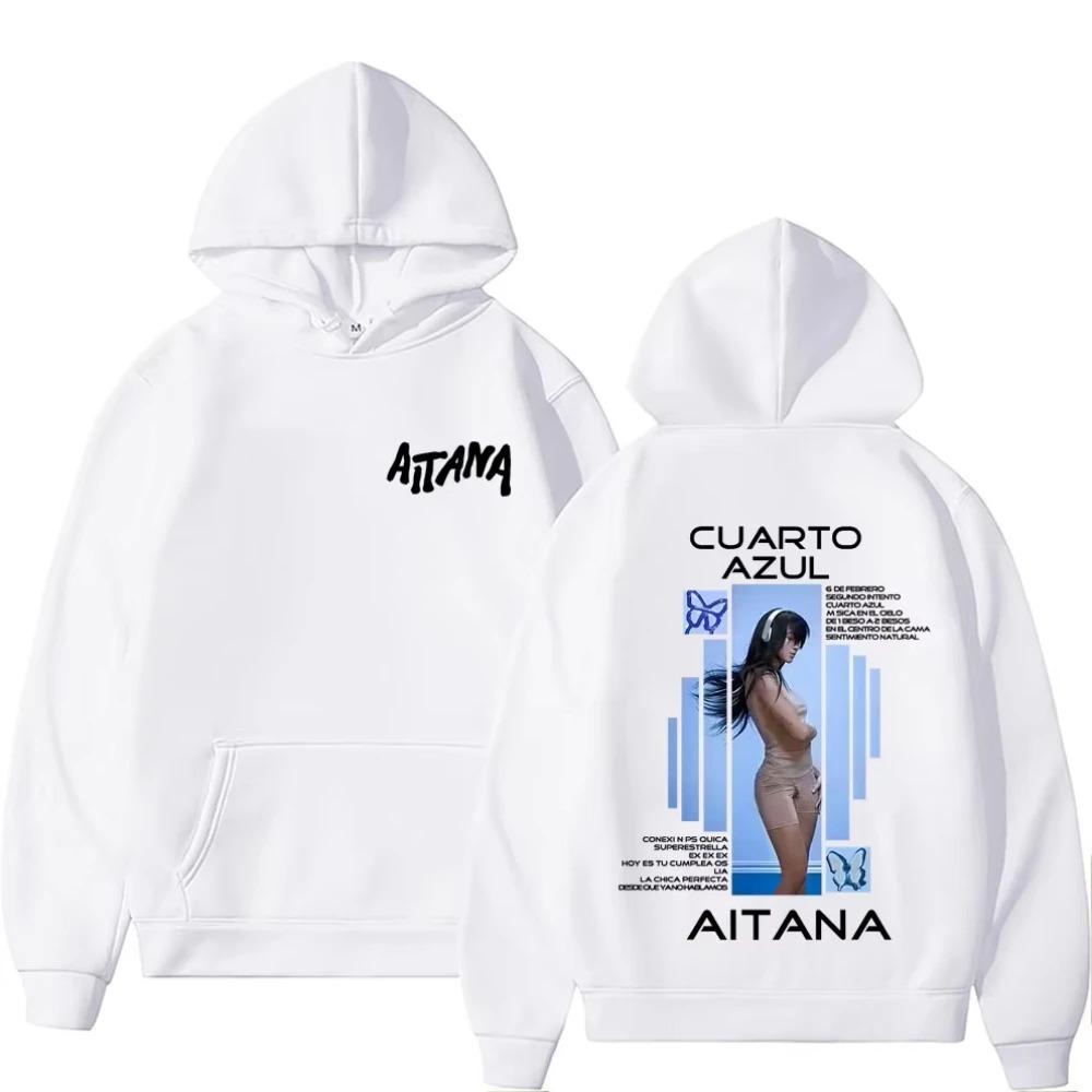 Men Women Fashion Pop Music Hooded Sweatshirt Singer Aitana Cuarto Azul Album Graphic Hoodies Casual Oversized Pullovers