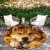 Shiba Inu and rose pattern round rug,Carpet Rug for Living Room Bedroom  Playroom ,Non-slip Floor Mat,Holiday Gifts and Birthday Gifts.