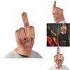Middle Scary Finger Halloween Mask Latex Full Head Costume Party Cosplay Prop