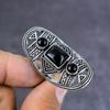 Кольцо из серебра 925 пробы с натуральным черным камнем шпинель, размер 11 S6m69