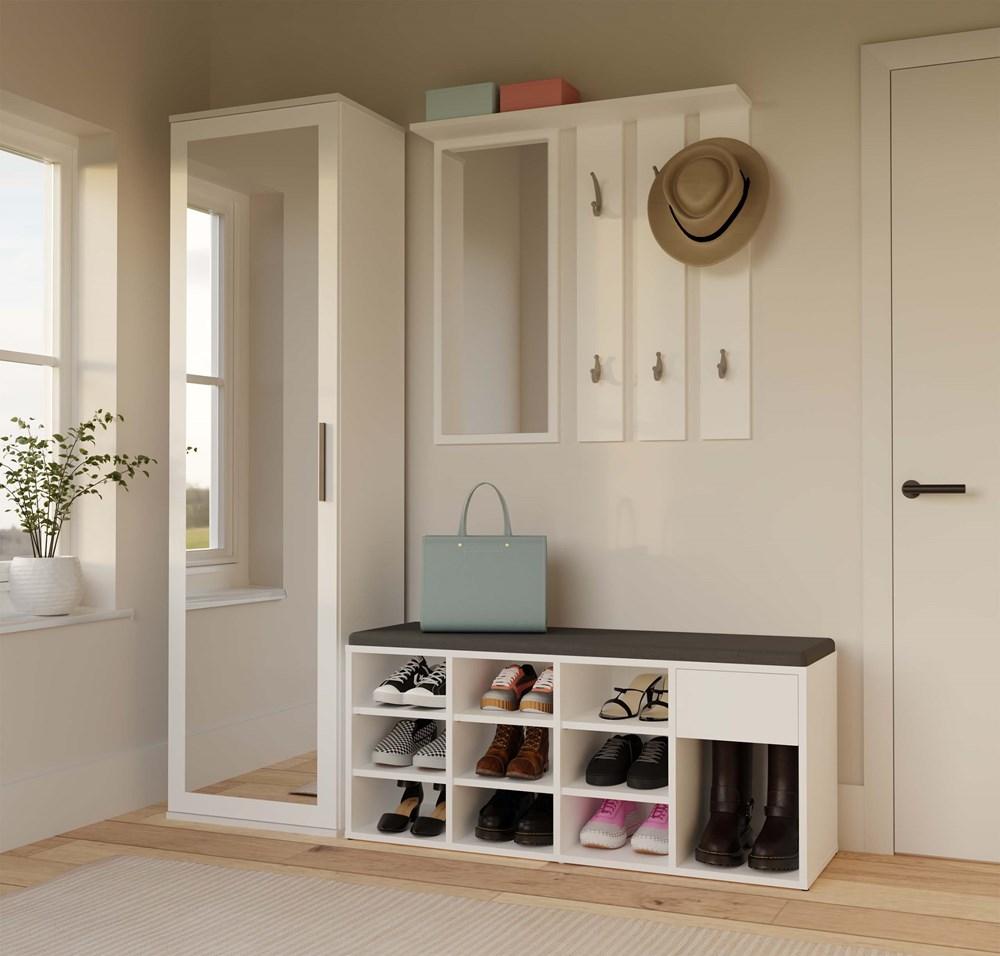Open Shoe Cabinet Tallin White