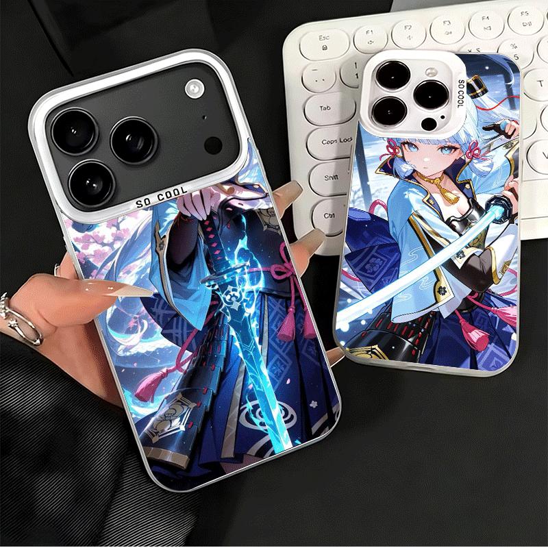 Genshin Impact Kamisato Ayaka Shockproof Phone Case for iPhone 17 Air 16 16E 15 Pro Max 14 Plus 13 Mini 12 Back Cover Anti Fall