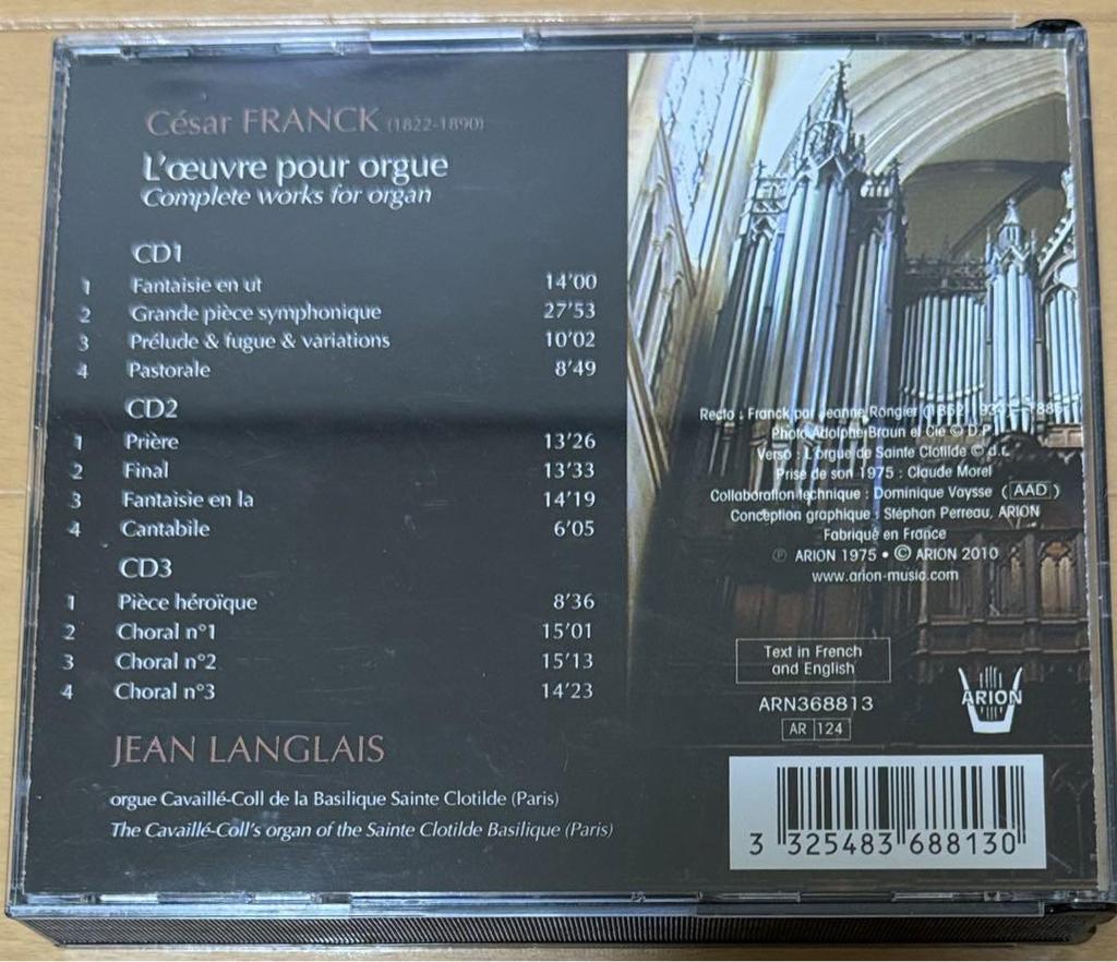 [USED] Complete collection of organ works Jean Langley 3CD Franck, Cesar