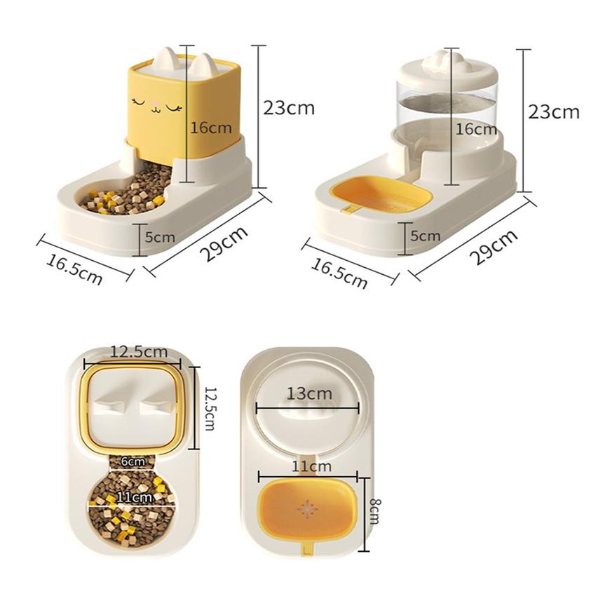 Новая горячая форма кошачьих ушей, двойная чаша для домашних животных, автоматическая поилка для питьевой воды, товары для домашних животных, предотвращающие расстройство кошек