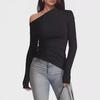 "Women's Sexy Off-Shoulder Long-Sleeve Top - European & American Autumn Fashion"