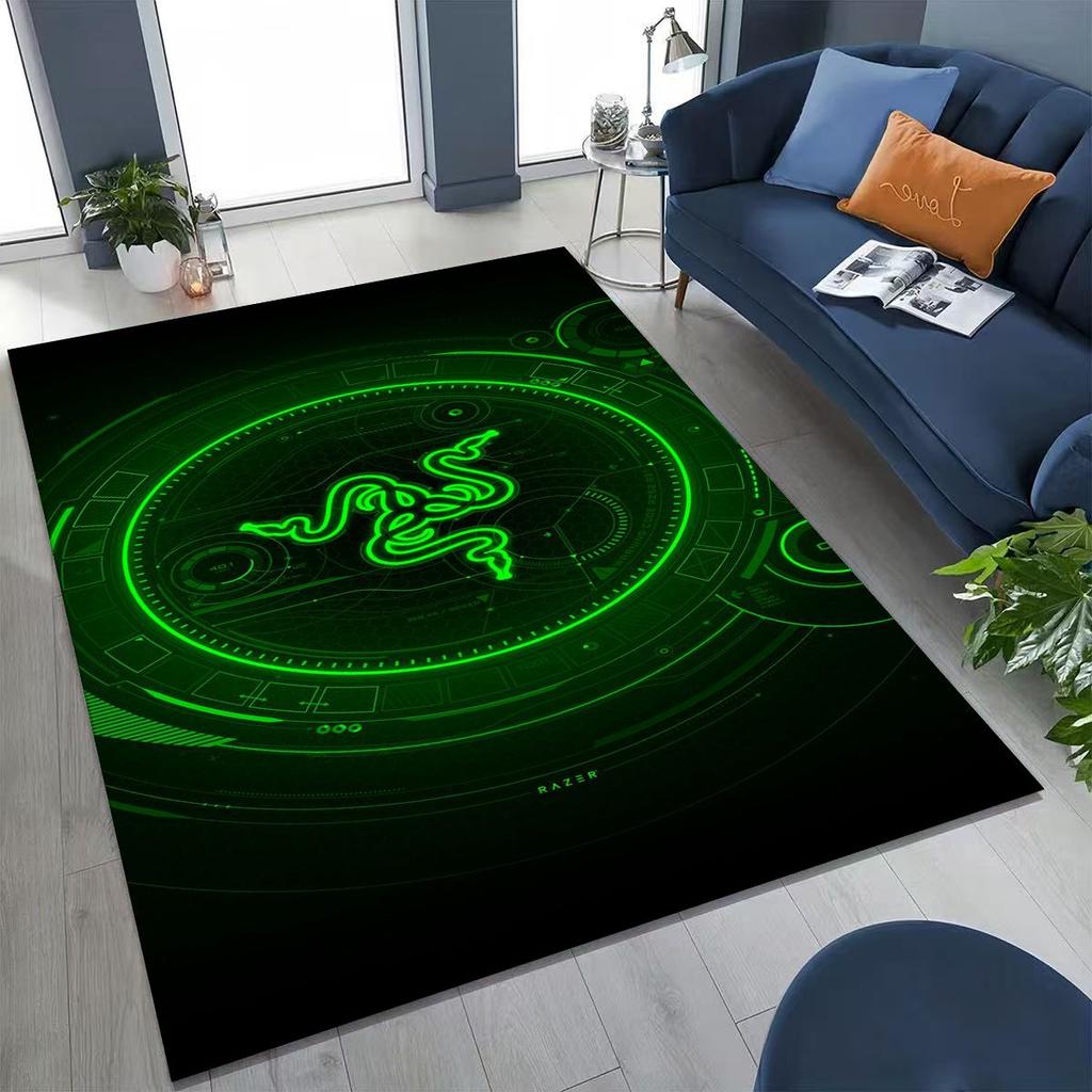 Модный ковер с логотипом Razer в стиле мото-арт для спальни, гостиной, дивана, домашний придверный коврик, большой детский нескользящий напольный коврик