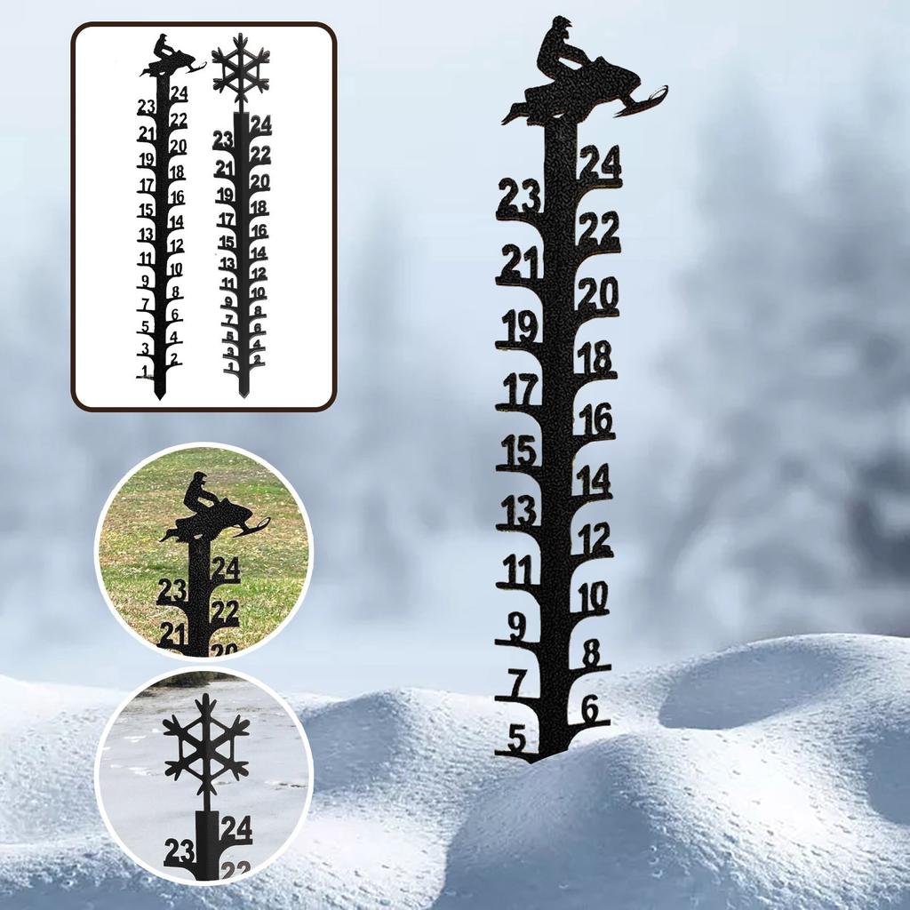 Снежинка Снегомер Снегоход Снегоход Металлическая Снегомерная Линейка Открытый Сад Украшения