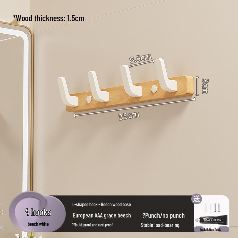 Настенный крючок из орехового дерева для полотенец и одежды, не требует сверления