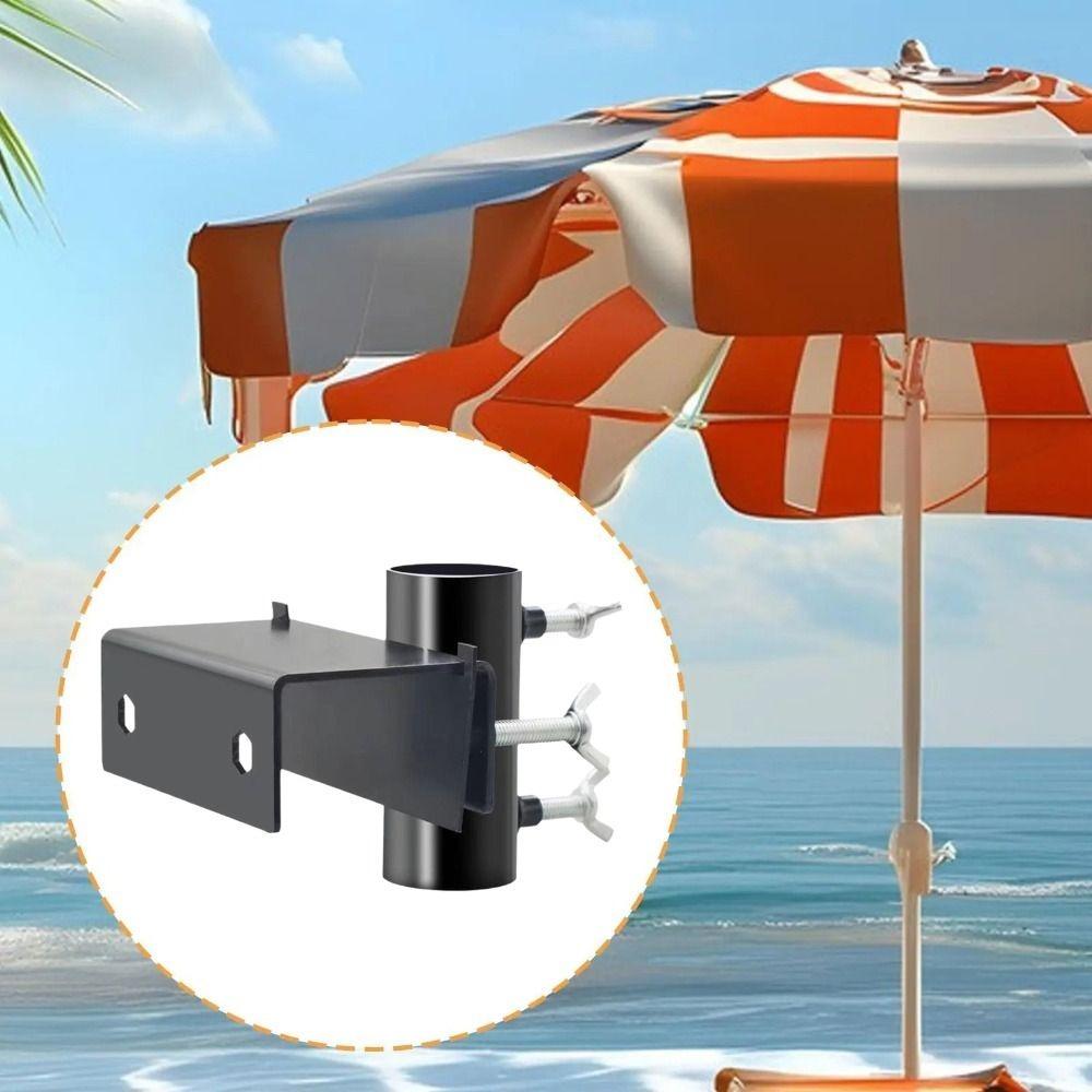 Adjustable Patio Umbrella Holder Anti-rust Parasol Fixing Clip Sturdy Deck Umbrella Mount Railings