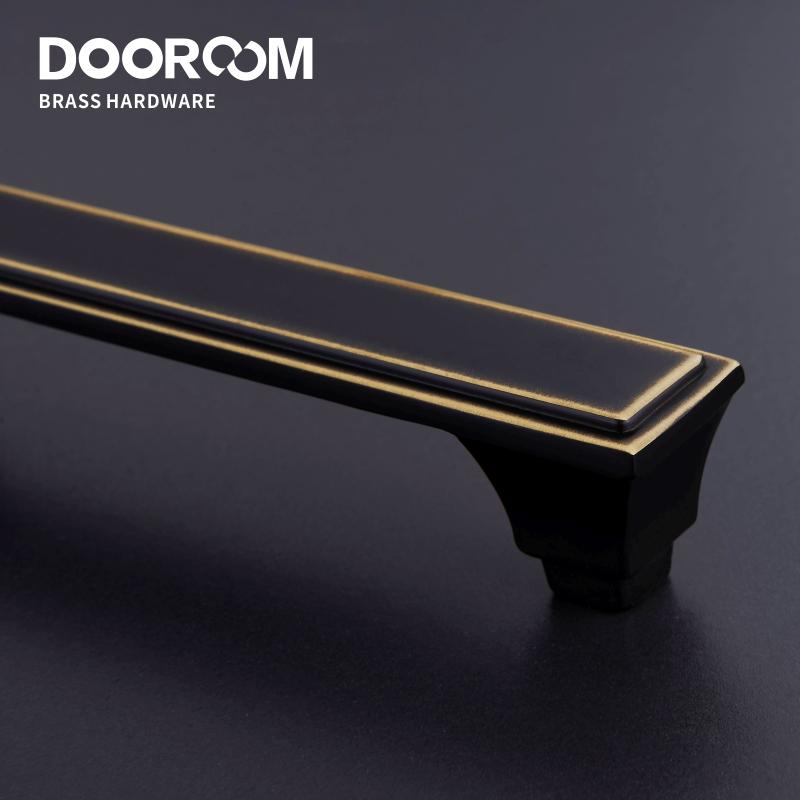 Dooroom Латунные мебельные ручки для шкафа, гардероба, комода, двери шкафа, европейские, американские, современные, китайские, черные ручки