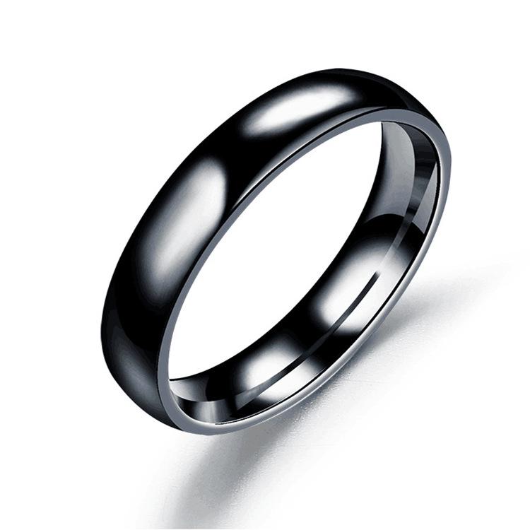 Simple Smooth 4mm Arc Steel Ring Stainless Steel Couple Ring Hand Jewelry