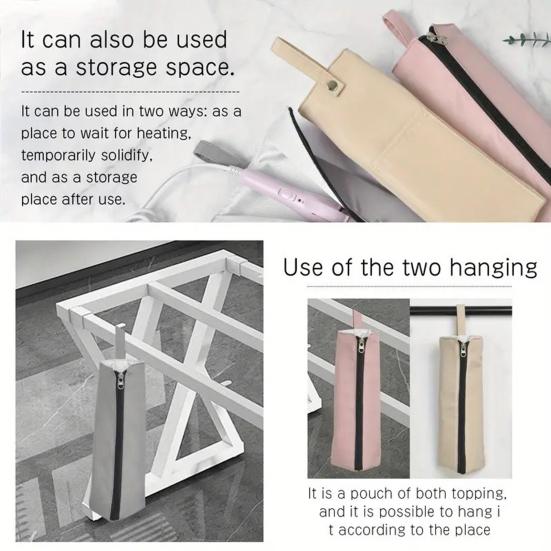 Коврик для завивки волос, застежка-молния, термостойкий, водонепроницаемый, легкий, портативный, многоцелевой, дорожная сумка, органайзер для инструментов для волос