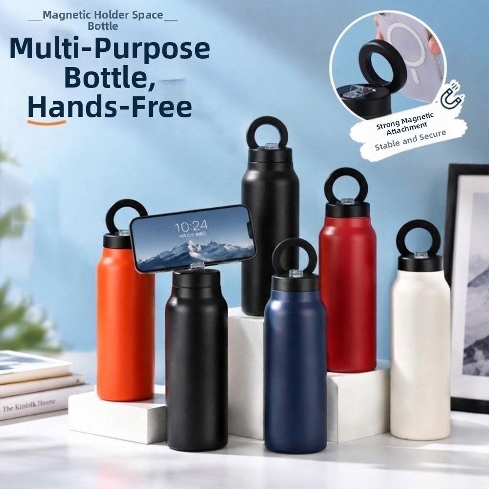 24oz Insulated Water Bottle Insulated Thermos Cup Magnetic Phone Holder Water Bottle Sports Use
