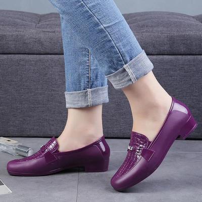 Женские резиновые сапоги с неглубоким носком, водонепроницаемые, с низким верхом, с короткой трубкой, весенне-осенняя верхняя одежда, кухонная нескользящая, износостойкая, рабочая обувь на мягкой подошве