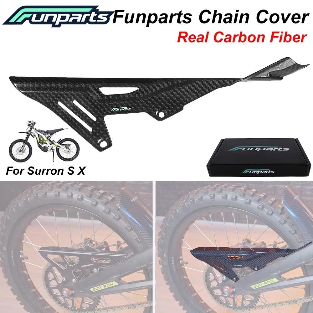 Funparts Chain Cover Motorcycles Accessories Carbon Fiber Chain Guard For Surron Sur Ron Lightbee Light Bee S X Electric Bike