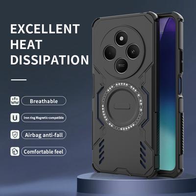 Бронированный защитный чехол для телефона с теплоотводом для Xiaomi Redmi 14C A4 Note 14 Pro Plus, крышка, магнитный противоударный чехол, fundas