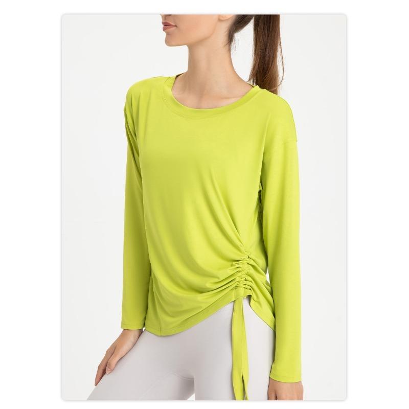 Женский свободный топ с длинным рукавом для занятий йогой