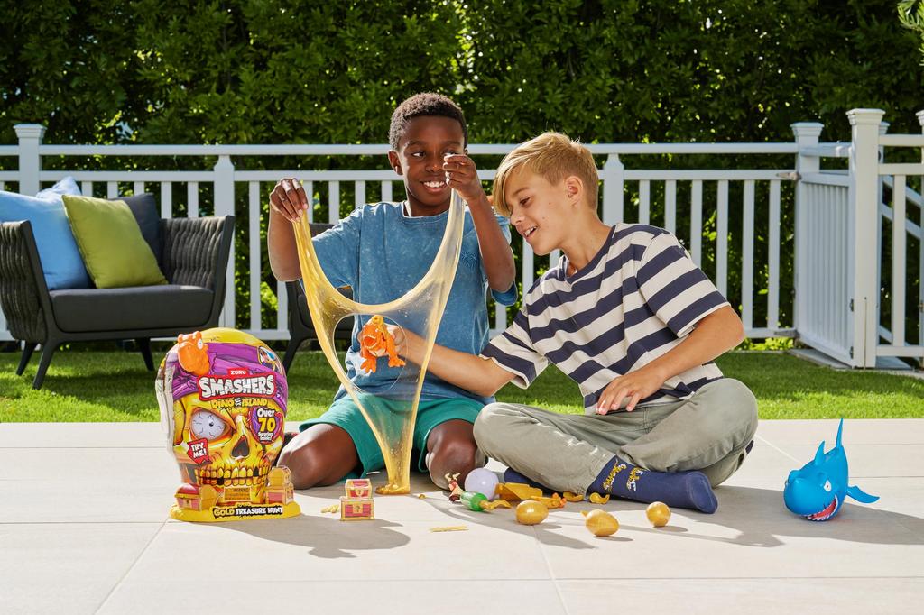 Smashers Остров Динозавров Золотая Охота за Сокровищами (Серый) от ZURU, игрушка на тему поиска сокровищ, интерактивная игрушка и коллекционная игрушка для детей и подростков