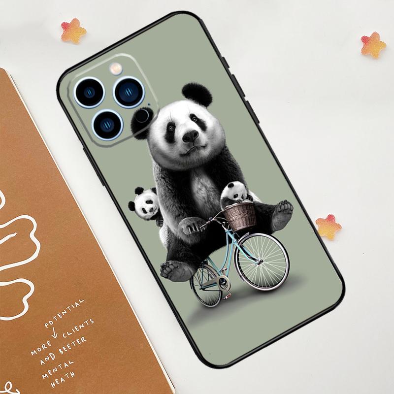 Чехол для телефона с изображением панды, милого медведя, для iPhone 17 Pro Max 11 14 15 16 Pro Max 12 13 mini 16 Plus 16e 17 Air Funda
