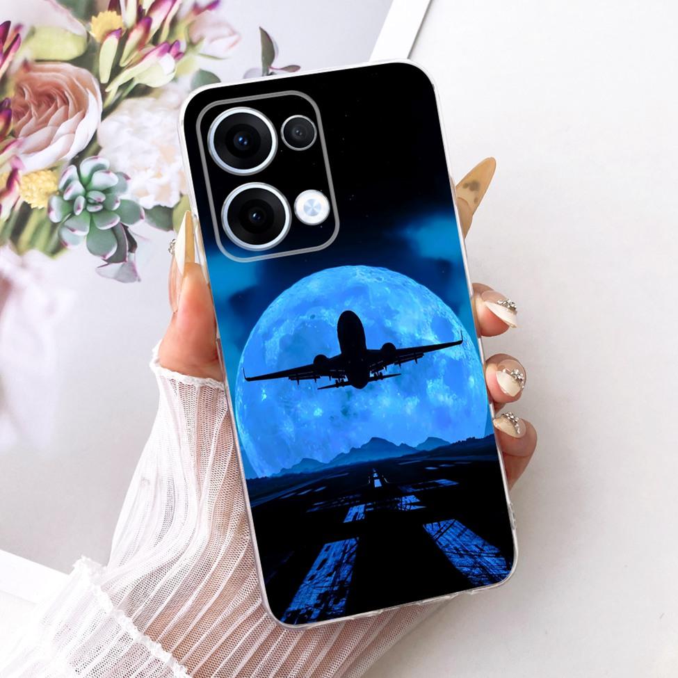 Transparent For Oppo Reno13 Case CPH2689 Cute Cat Fashion Butterfly Funny Painted Casing For Oppo Reno 13 PKM110 Cover
